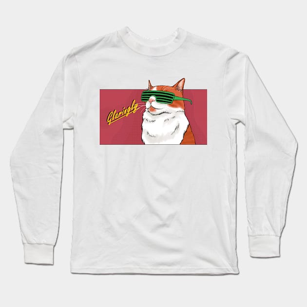 Dazzling cat, red Long Sleeve T-Shirt by MrsOuroboros